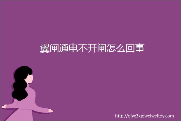 翼闸通电不开闸怎么回事